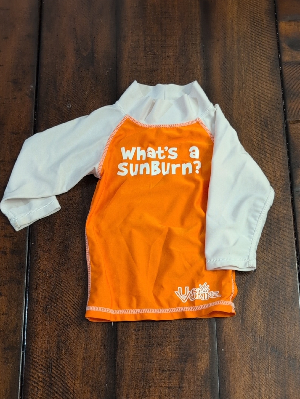 Toddler Orange and White Rashguard 12/24 Months
